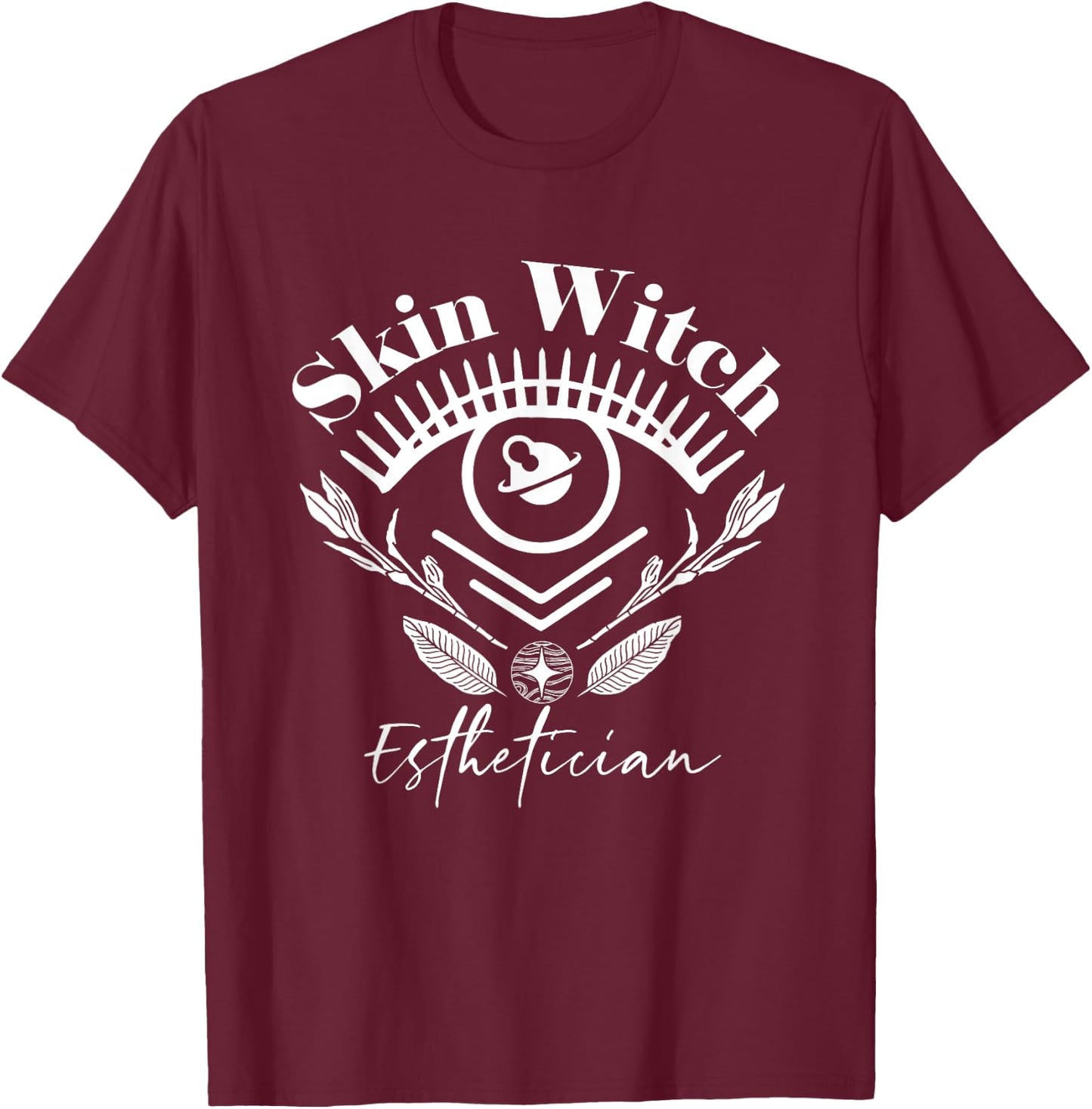 Skin Witch Skincare Witch Halloween Skin Esthetician T-Shirt - T-Shirt | Maroon