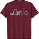Dog Paw Heart Print Tie Dye for Dog Mom or Cat Mom Women Girls Kids T-Shirt - T-Shirt | Maroon