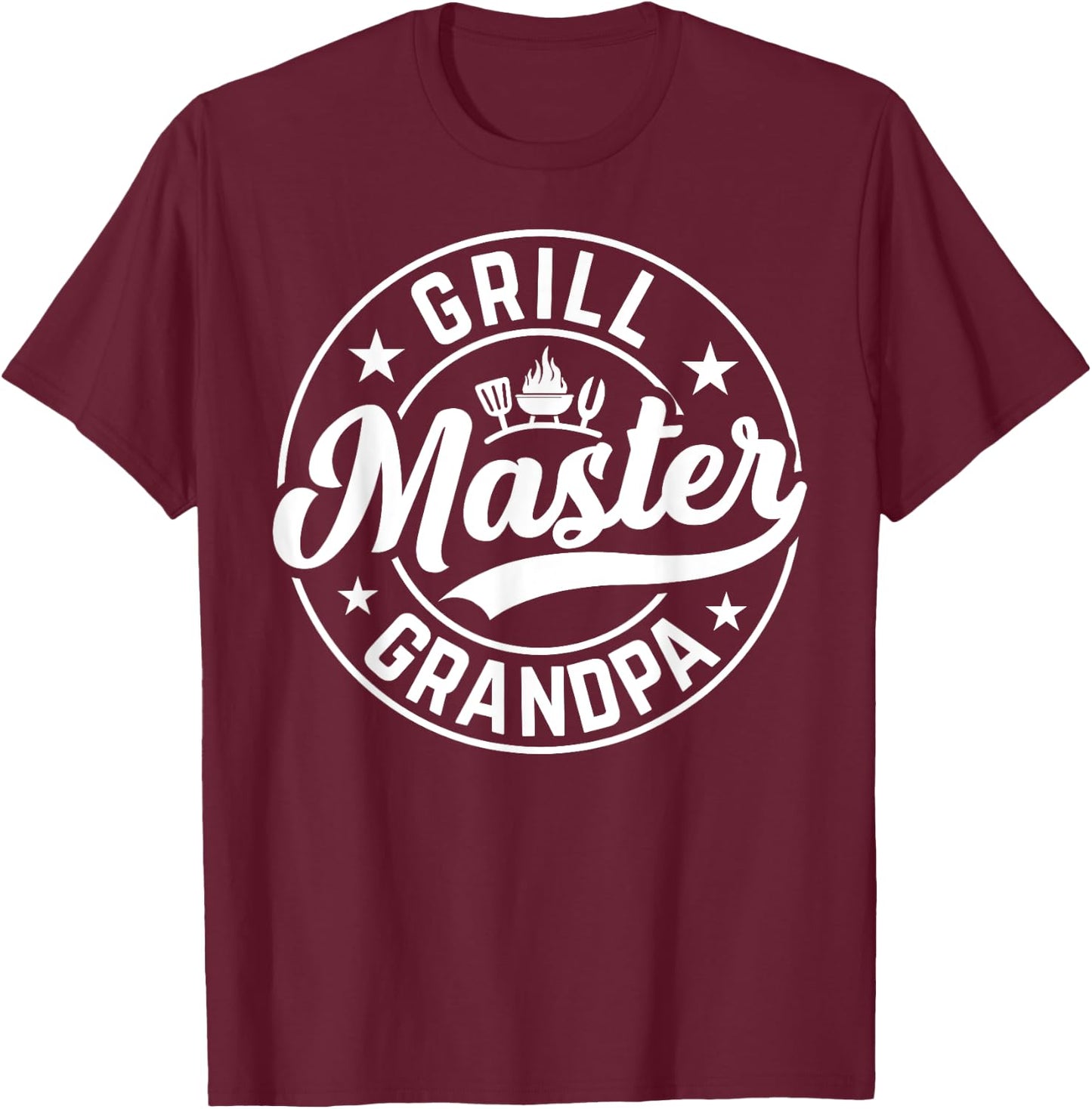 Grill Master Grandpa Design For Grampa T-Shirt - T-Shirt | Maroon