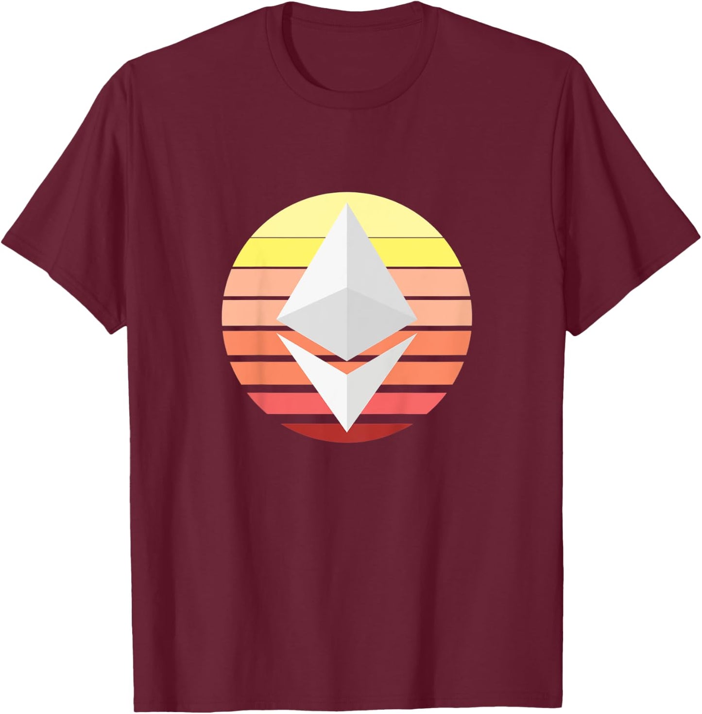 Ethereum ETH Logo Crypto Circle Pastel Cryptocurrency T-Shirt - T-Shirt | Maroon