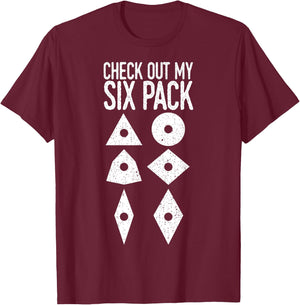 Machinist Six Pack CNC Machine Tools Machinery Operator Job T-Shirt - T-Shirt | Maroon