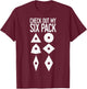Machinist Six Pack CNC Machine Tools Machinery Operator Job T-Shirt - T-Shirt | Maroon