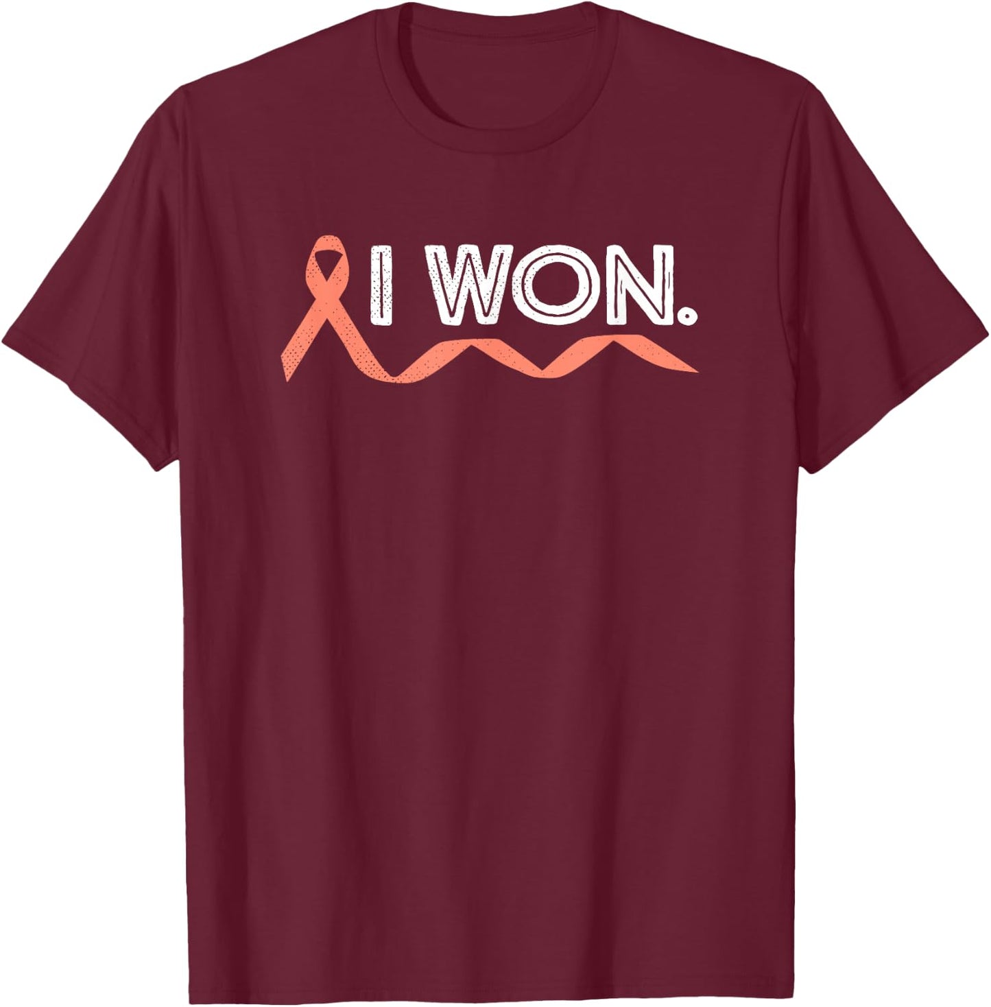 Uterine Cancer I Won Endometrial Cancer Awareness Warrior T-Shirt - T-Shirt | Maroon