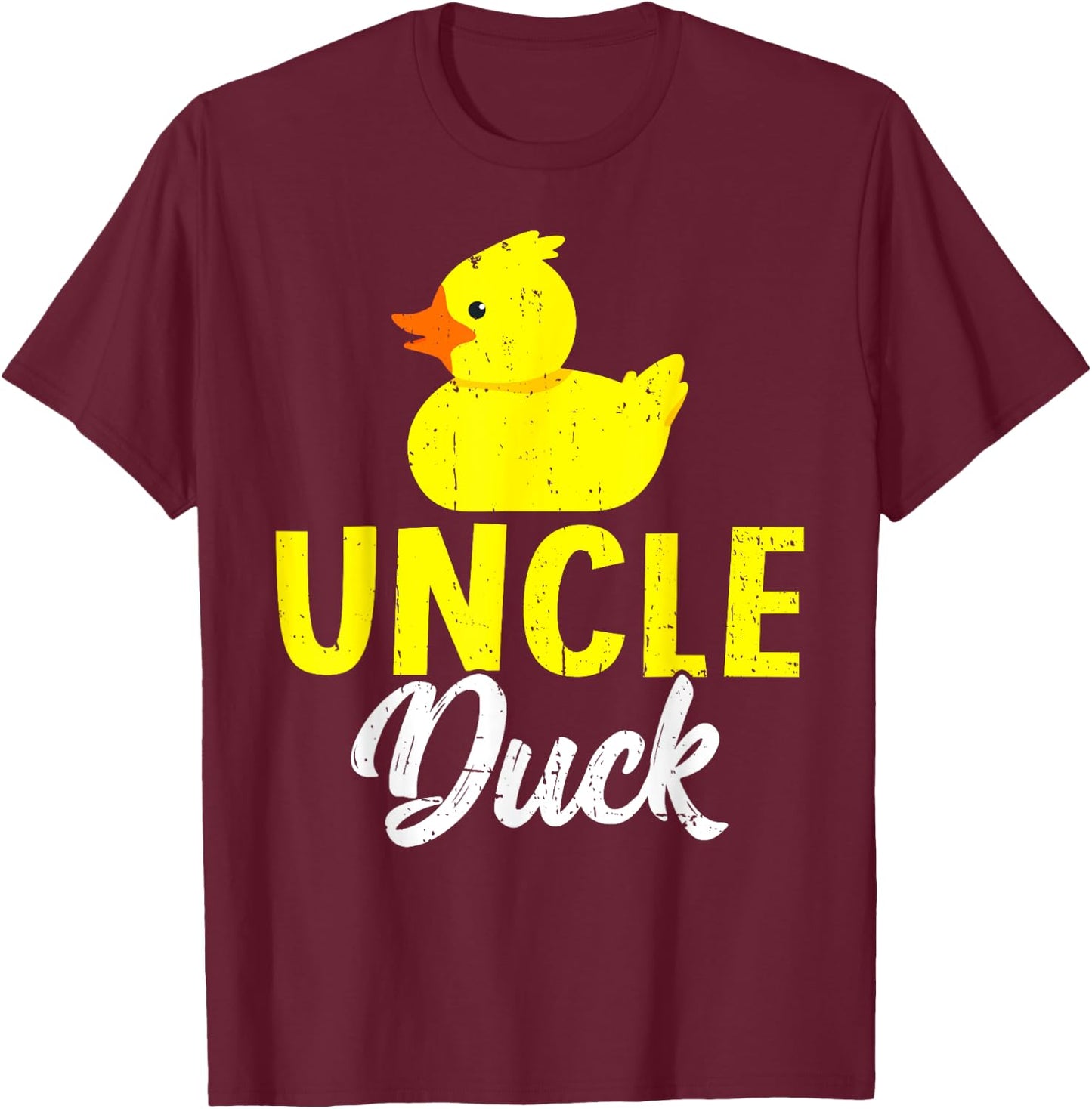 Cute Duckling Duckies Lover Funny Uncle Duck Father's Day T-Shirt - T-Shirt | Maroon