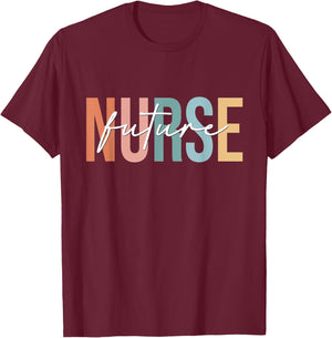 Boho Retro Vintage Future Nurse Stethoscope Nursing T-Shirt - T-Shirt | Maroon