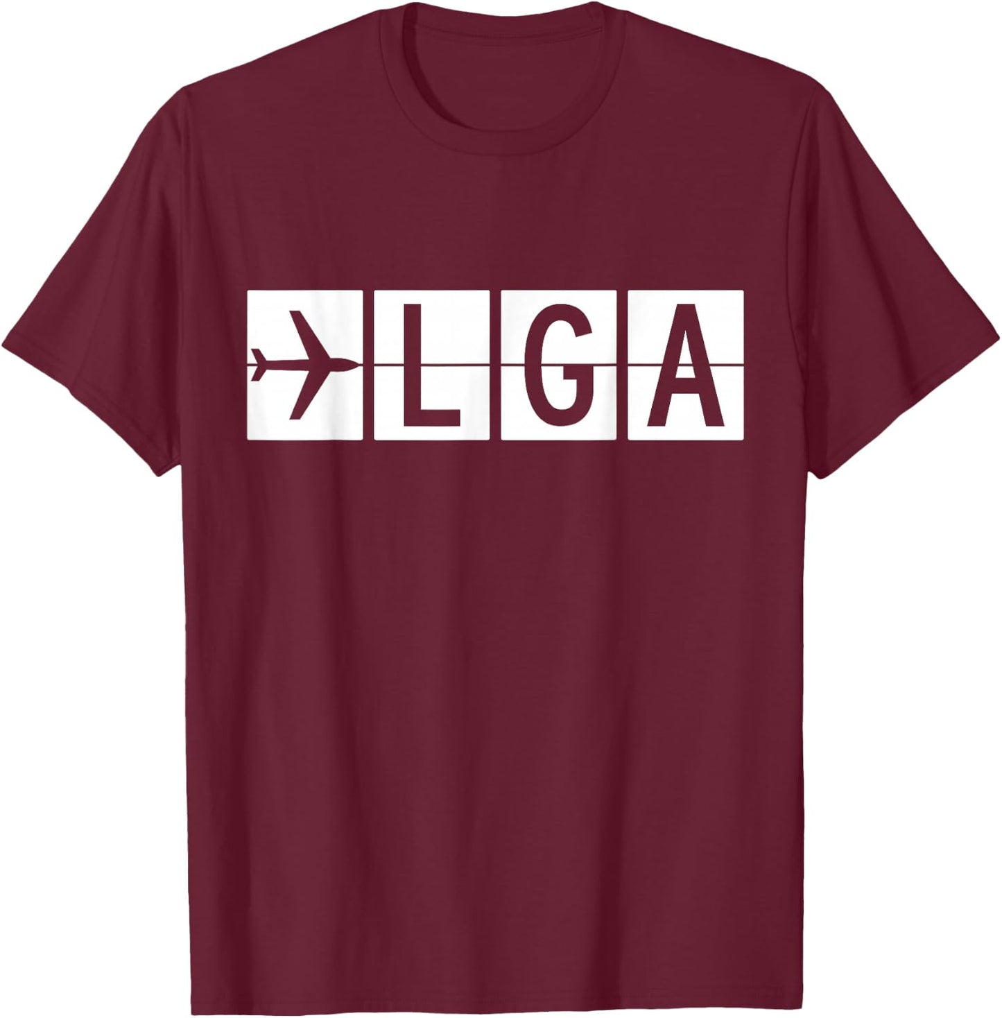 LGA LaGuardia New York City Airport T-Shirt - T-Shirt | Maroon
