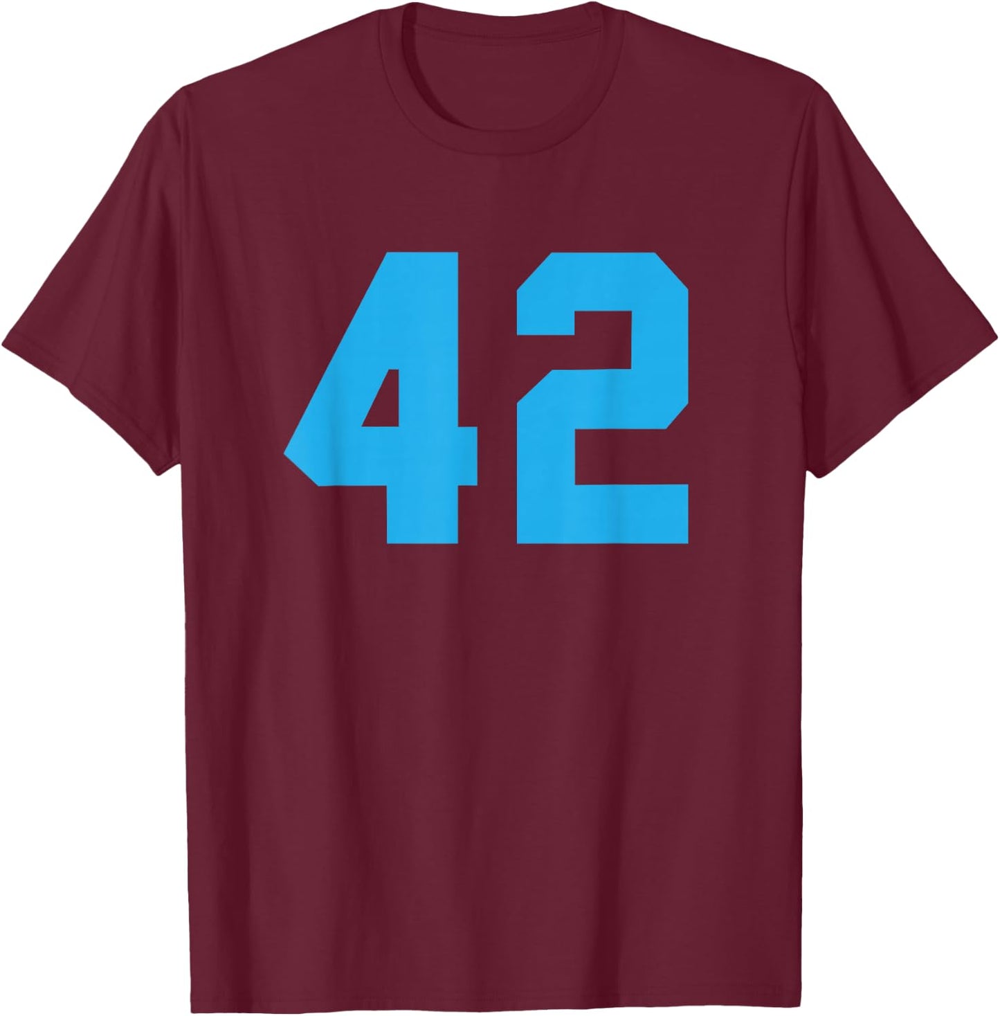 Blue Sports Team Number #42 T-Shirt - T-Shirt | Maroon