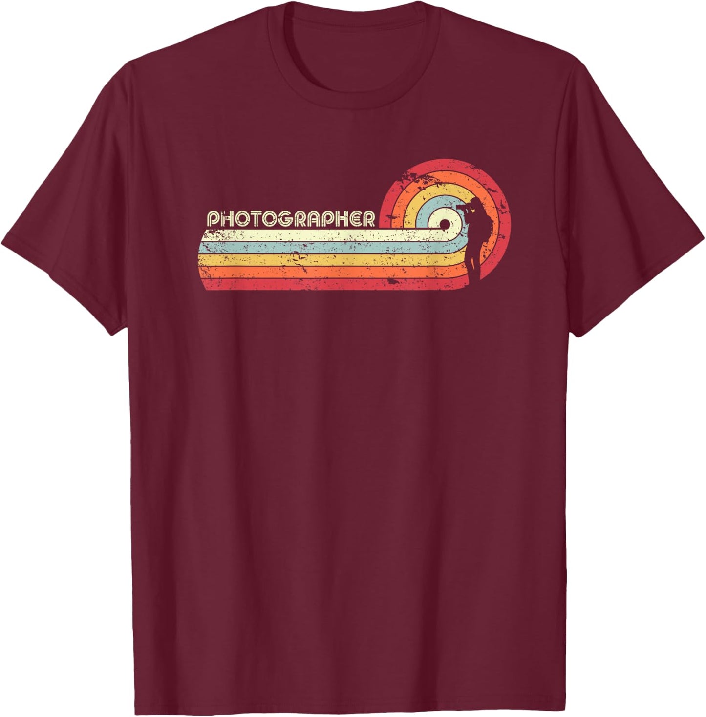 Photography Shirt. Retro Style Photographer T-Shirt - T-Shirt | Maroon