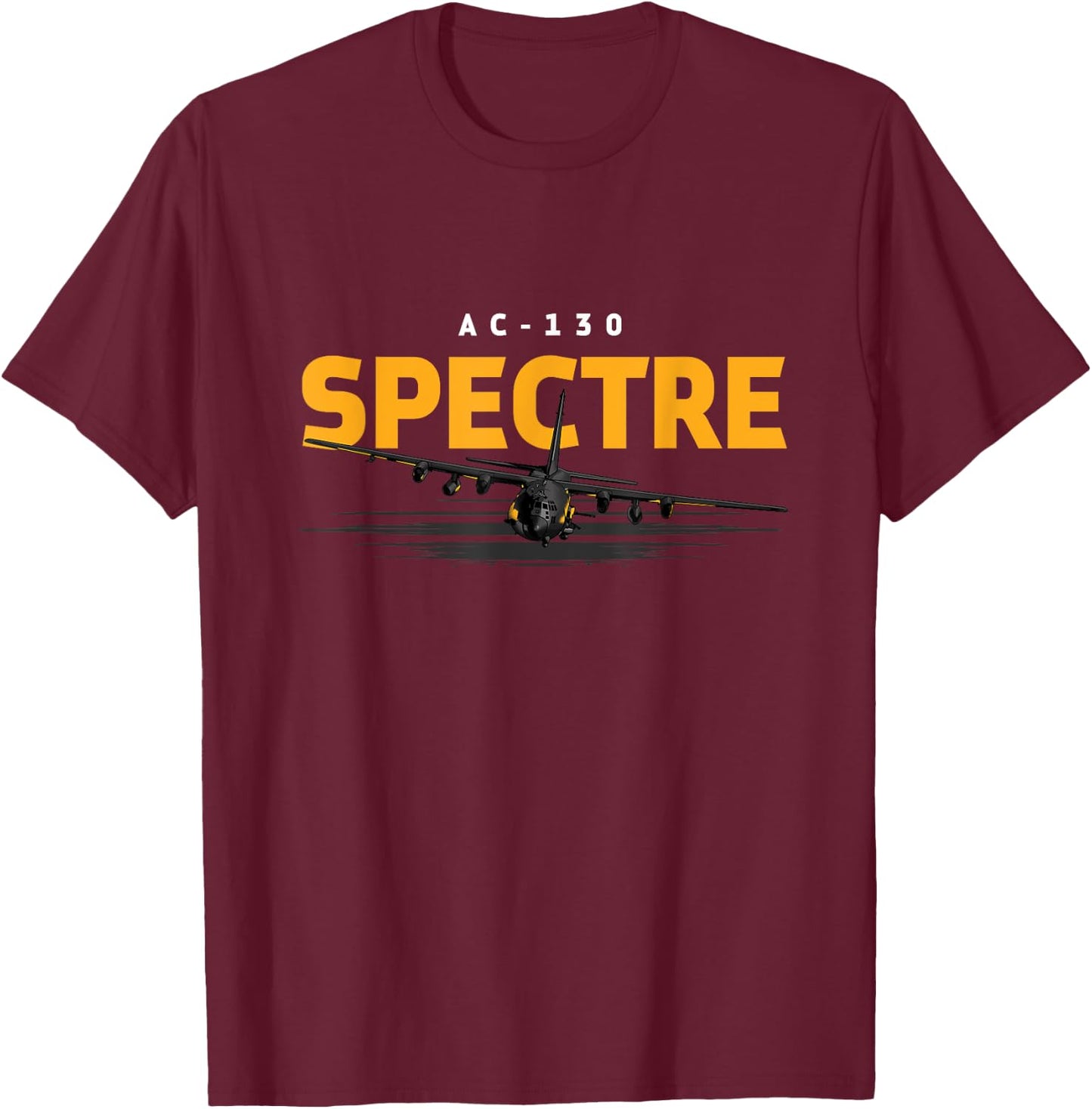 USA Military Warbird AC130 Gunship Airplane T-Shirt - T-Shirt | Maroon