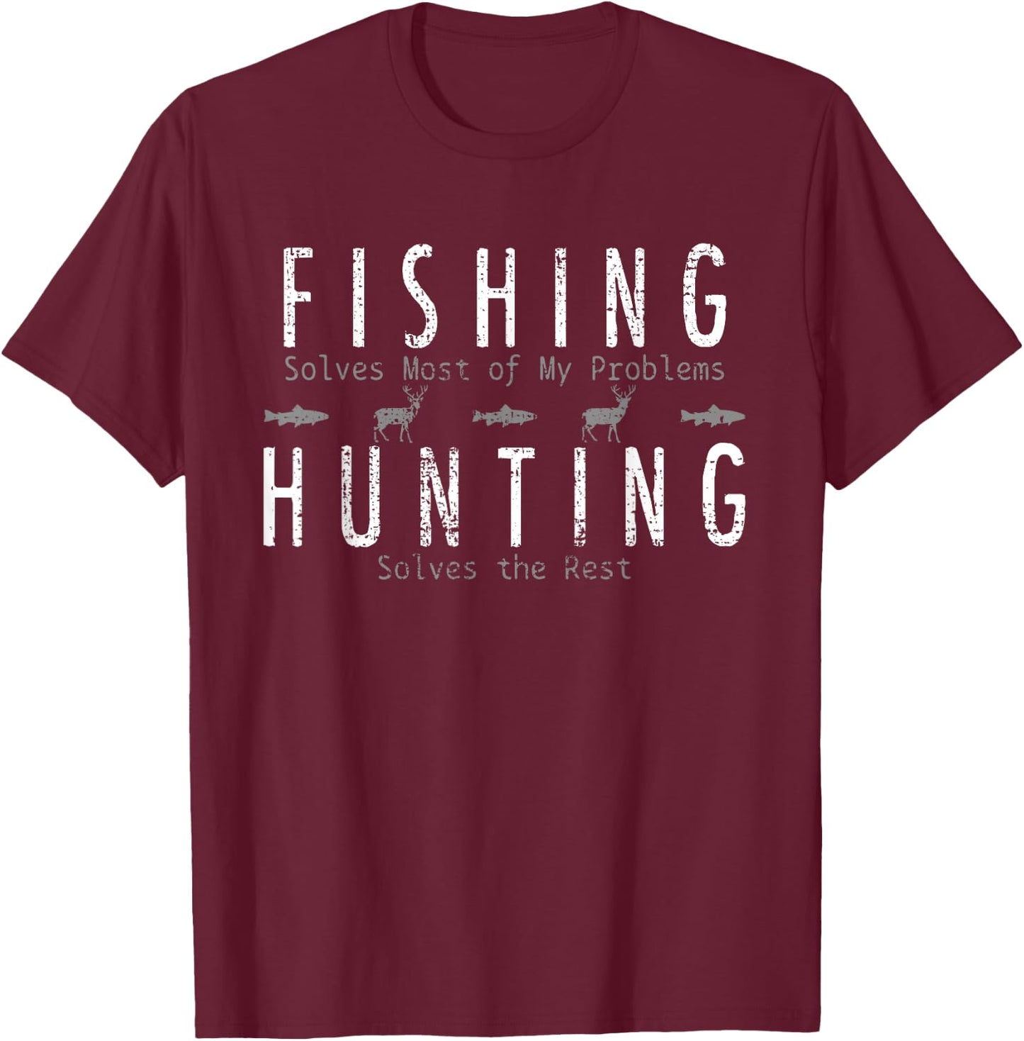 Fishing Hunting Gift Hunt T-Shirt - T-Shirt | Maroon