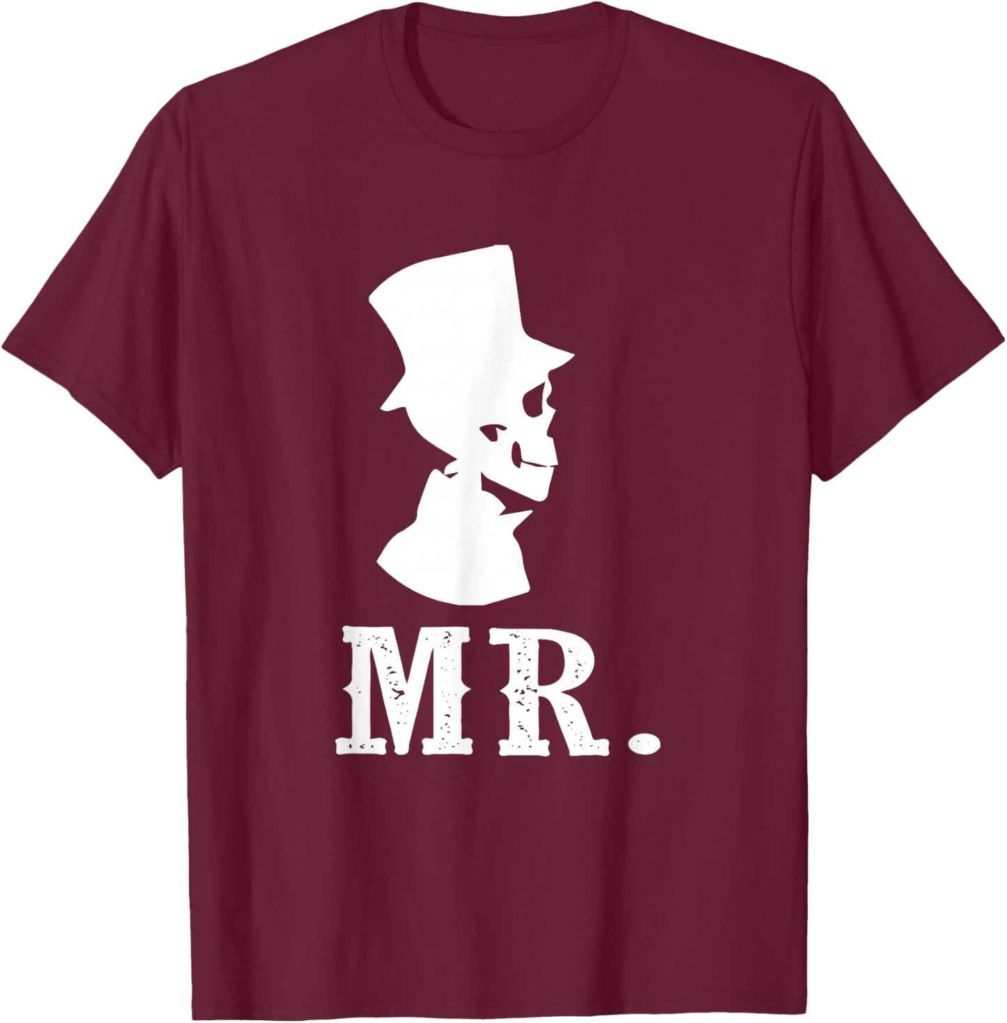 Mr. Halloween or Day Of The Dead Wedding Groom T-Shirt - T-Shirt | Maroon