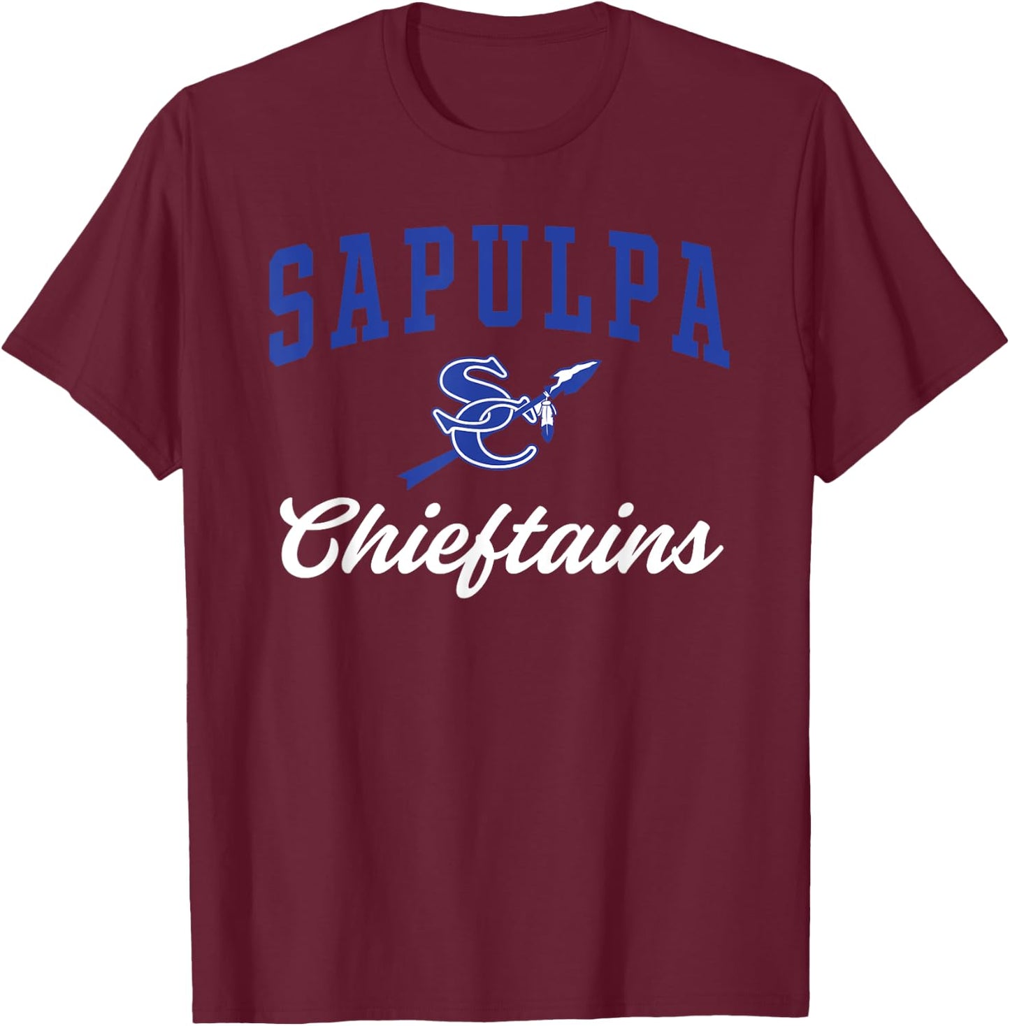 Sapulpa High School Chieftains C3 T-Shirt - T-Shirt | Maroon
