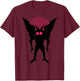 Moth Man Silhouette With Red Eyes Dimensional Portal Mothman T-Shirt - T-Shirt | Maroon