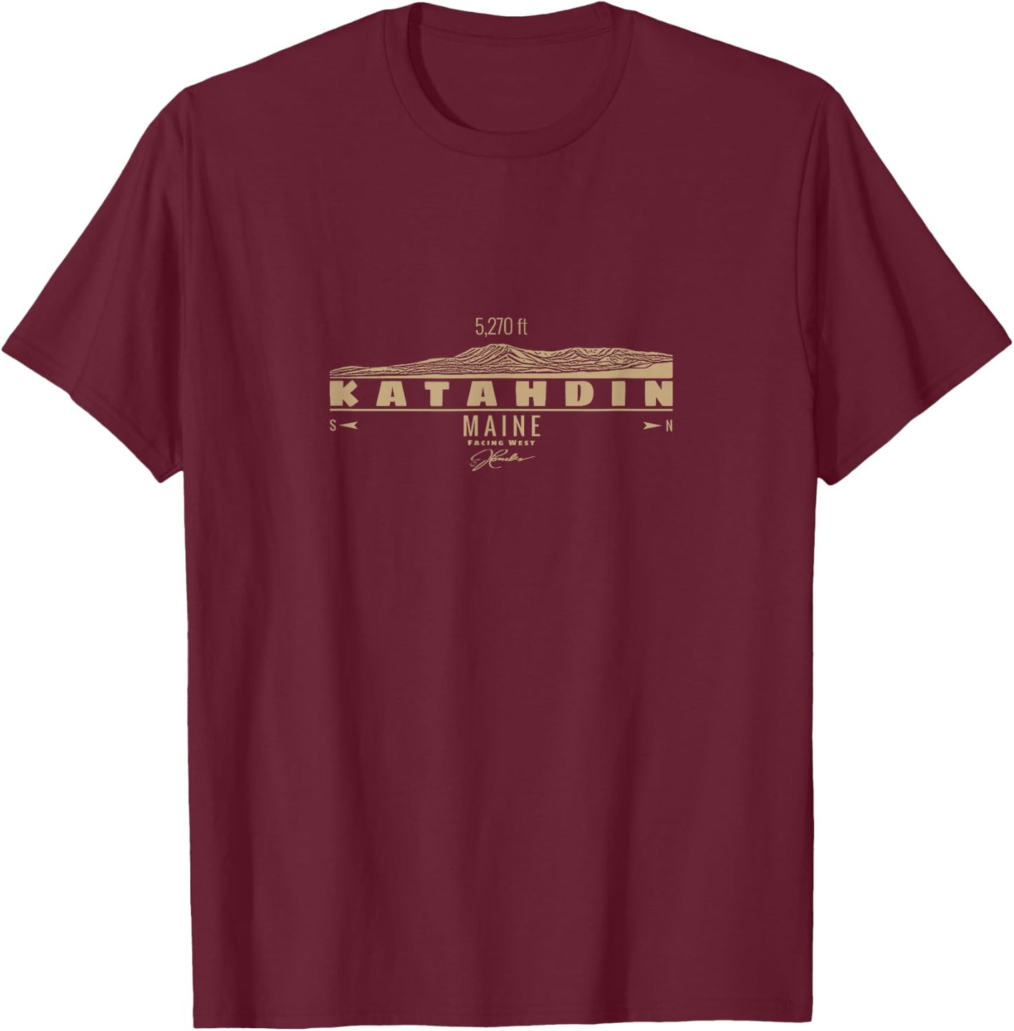 JCombs: Katahdin, Maine T-Shirt - T-Shirt | Maroon