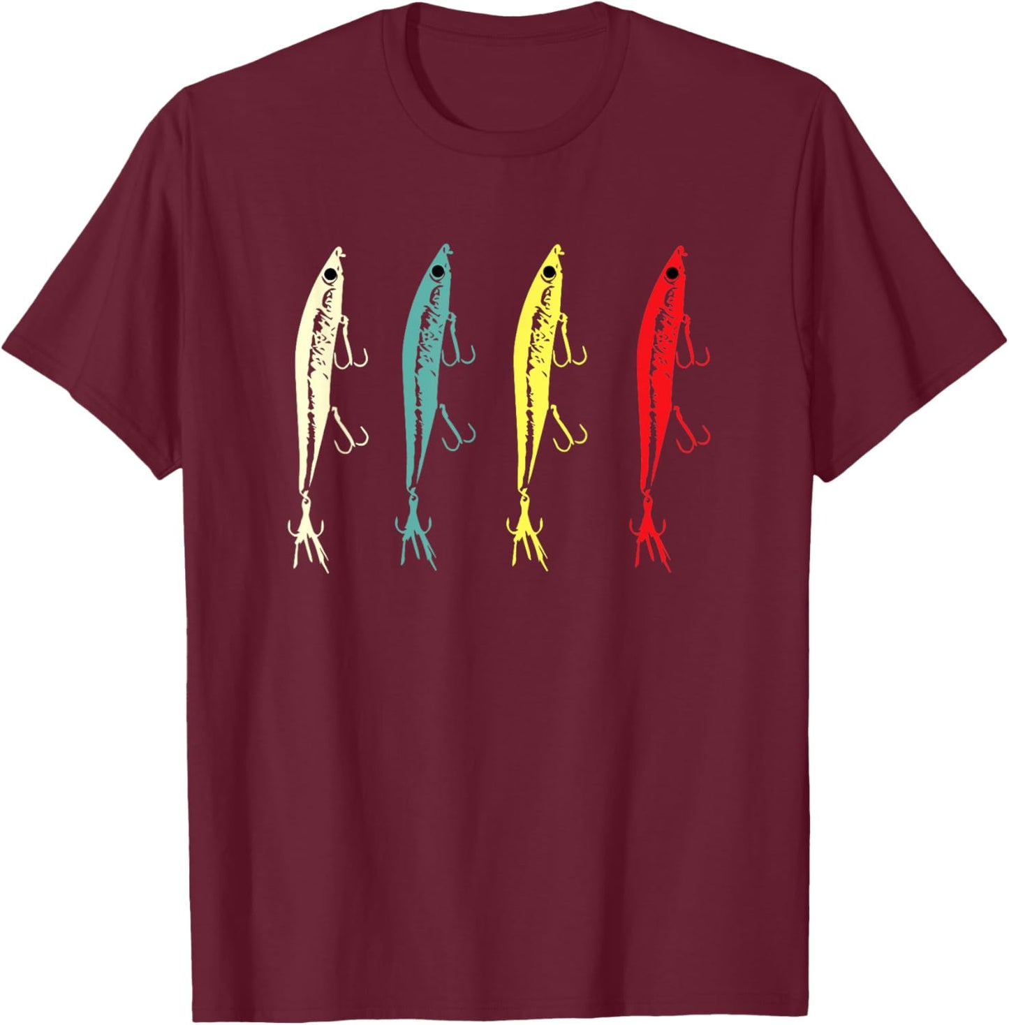 Retro Vintage Fishing Lures - Bass Fishing T-Shirt - T-Shirt | Maroon
