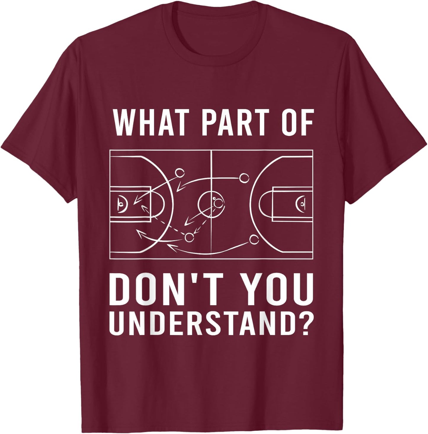 Funny Basketball Coach Women Tactic Diagram Board T-Shirt - T-Shirt | Maroon