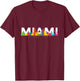 Miami Skyline Retro Vintage Florida Souvenir Gift T-Shirt - T-Shirt | Maroon