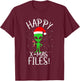 Happy X-mas Files Extraterrestrial Life Alien Beings Lover T-Shirt - T-Shirt | Maroon