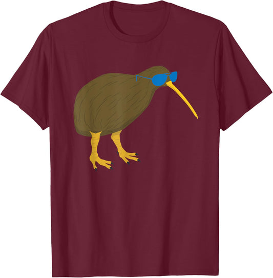Cute Kiwi Bird With Sunglasses Kiwis Costume T-Shirt - T-Shirt | Maroon