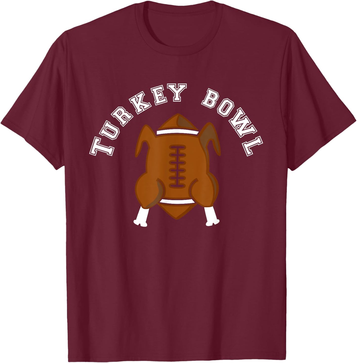 Turkey Bowl - Thanksgiving Football T-Shirt - T-Shirt | Maroon