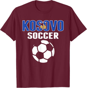 Proud Kosovo Soccer Fans Jersey - Support Kosovan Football T-Shirt - T-Shirt | Maroon