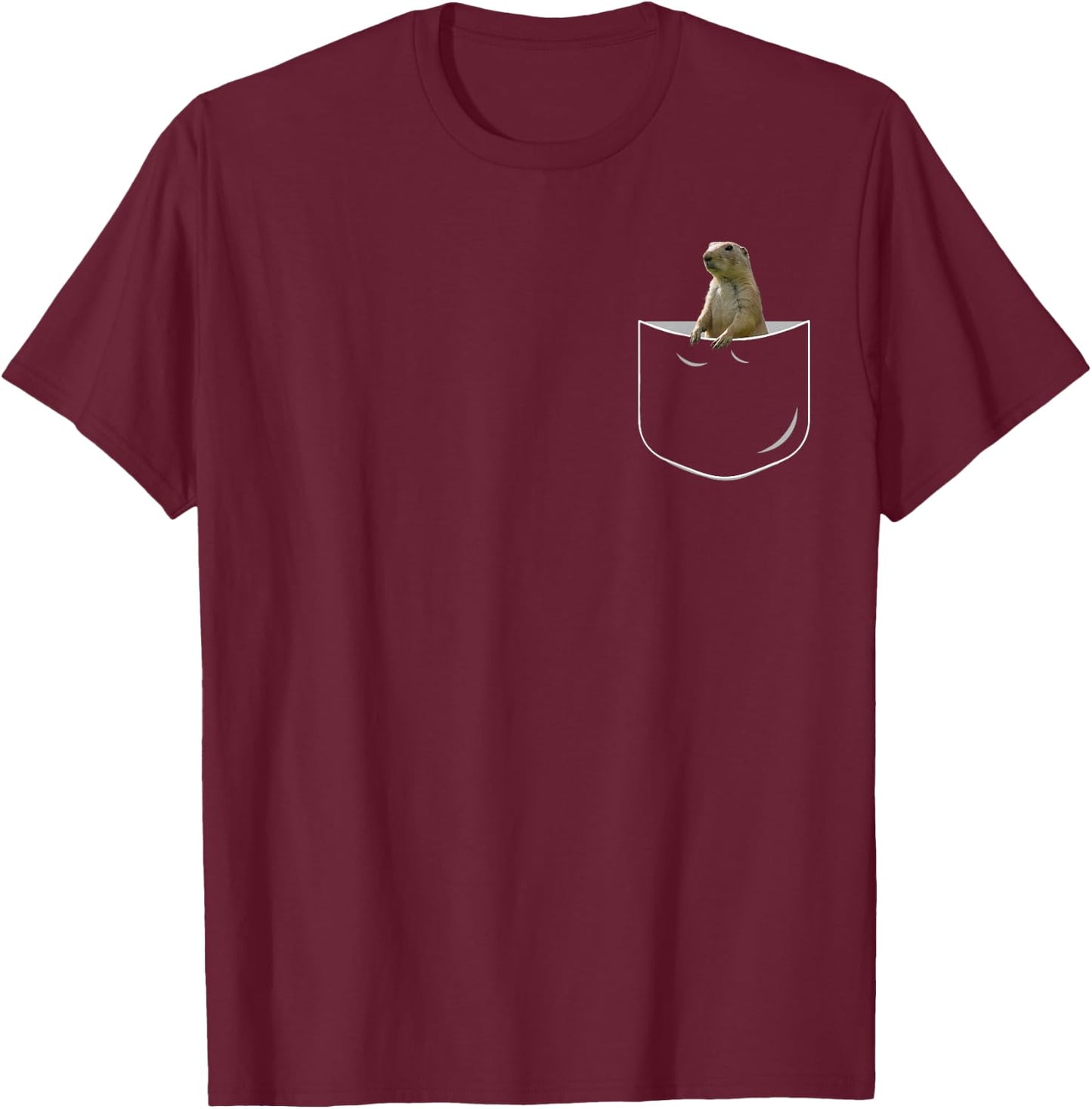 Pocket Prairie Dog, Funny Prairie Dog in Pocket T-Shirt - T-Shirt | Maroon