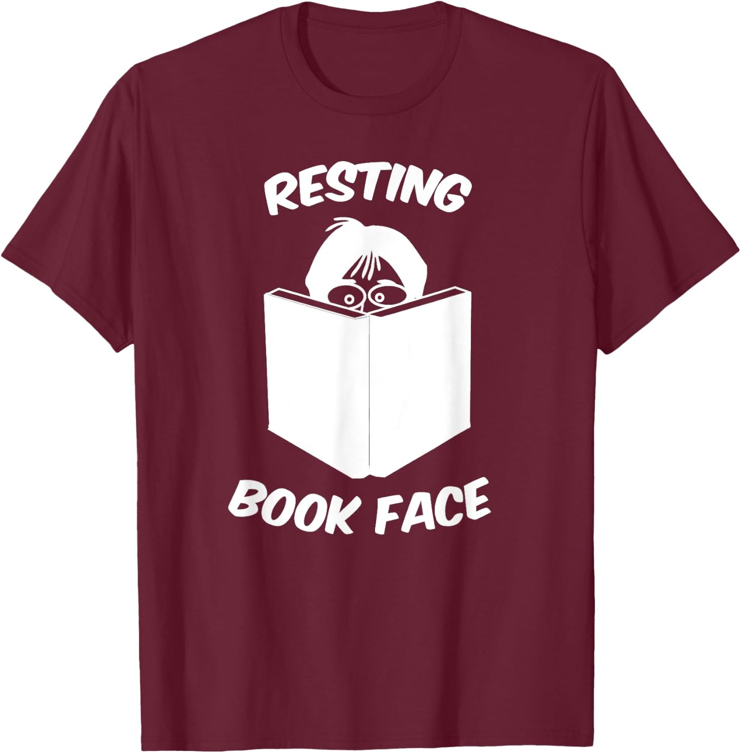 Resting Book Face Book Reader T-Shirt - T-Shirt | Maroon