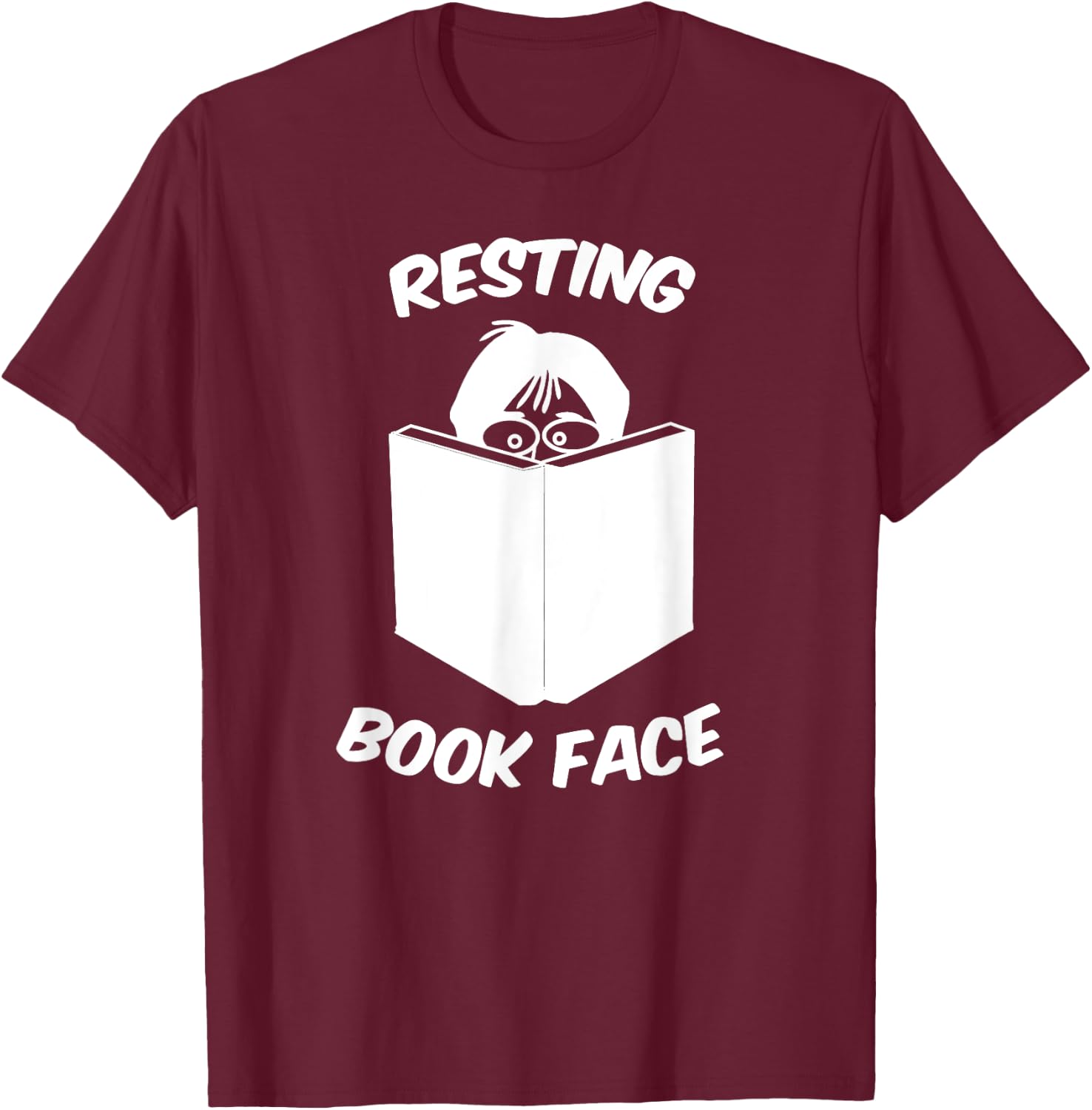 Resting Book Face Book Reader T-Shirt - T-Shirt | Maroon