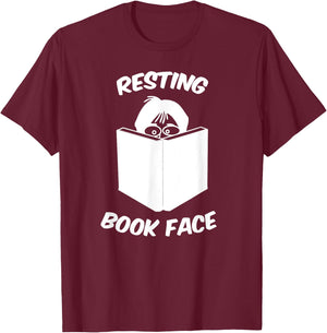 Resting Book Face Book Reader T-Shirt - T-Shirt | Maroon