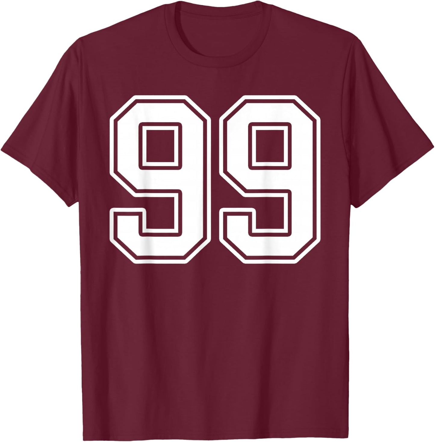Number 99 Fan Player Jersey Style #99 Men Women Kids T-Shirt - T-Shirt | Maroon
