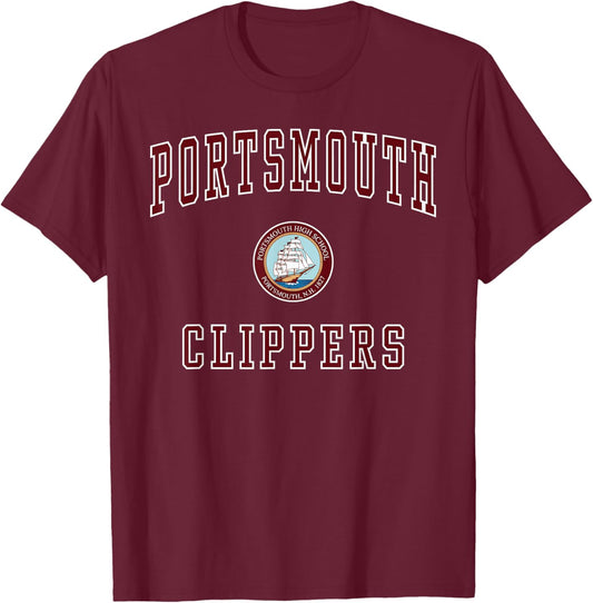 Portsmouth High School Clippers T-Shirt - T-Shirt | Maroon