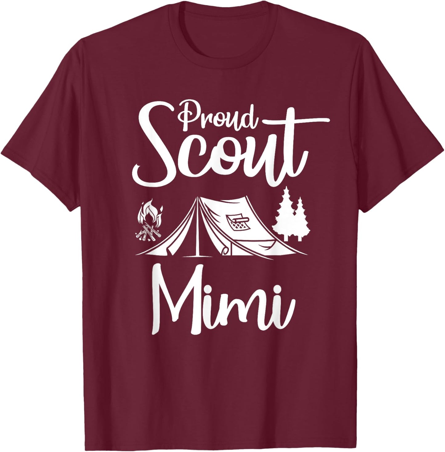 Proud Scout Mimi Camping Scouting Tent Scout Mom Leader T-Shirt - T-Shirt | Maroon