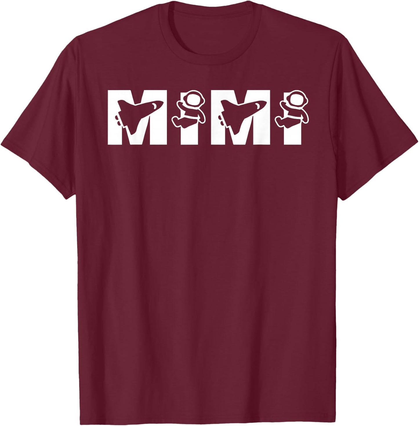 Funny Mimi Space Astronaut Birthday Party T-Shirt - T-Shirt | Maroon