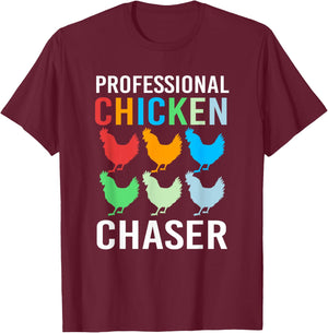 Funny Farm Professional Chicken Chaser For Kids T-Shirt - T-Shirt | Maroon
