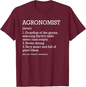 Personalized For Agronomist Job Definition -Adults Black Small Modern Letter Print T-Shirt - T-Shirt | Maroon
