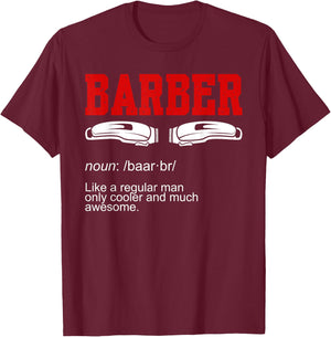 Barber Noun T-Shirt - T-Shirt | Maroon