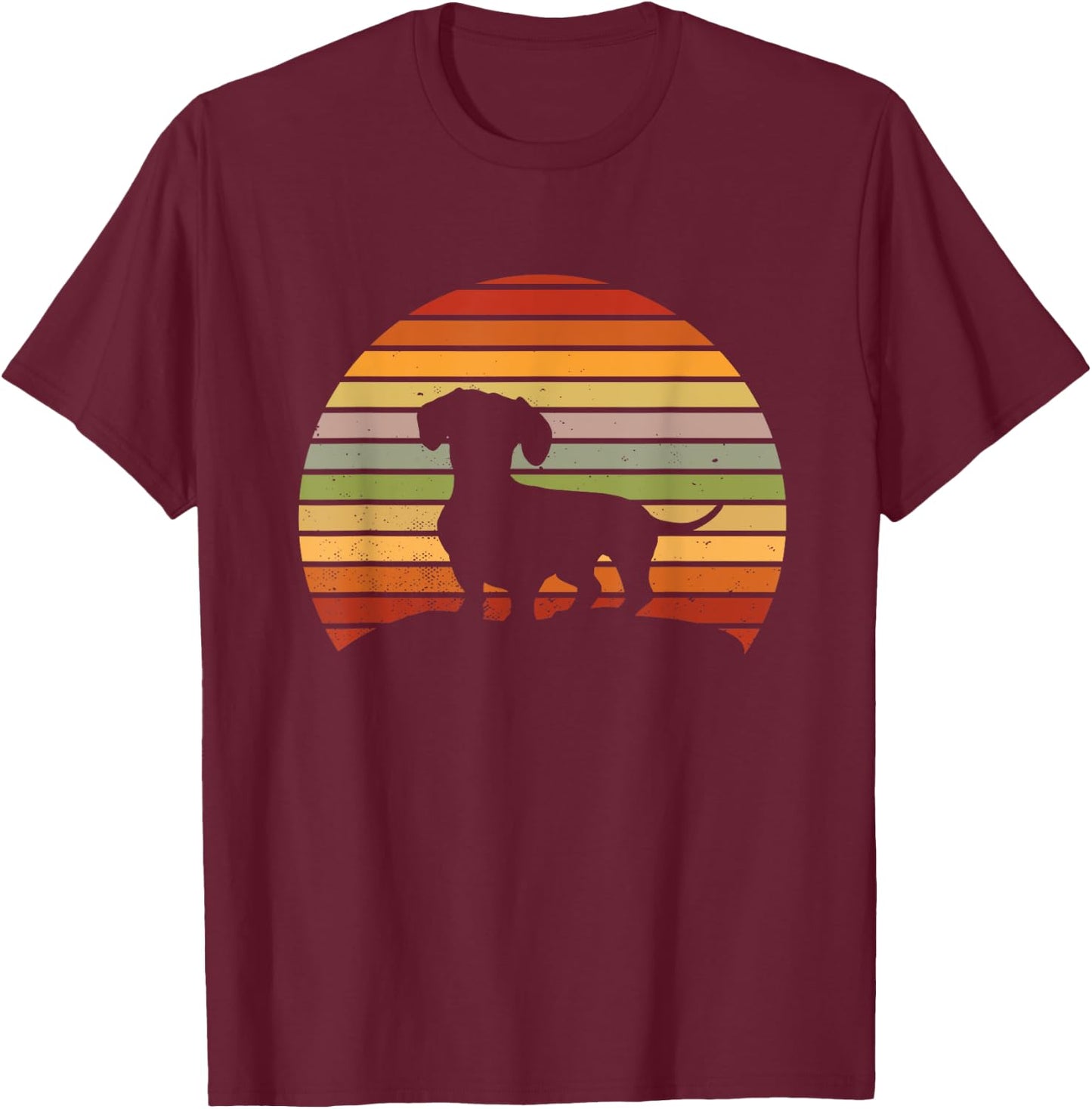 Dachshund Retro Vintage Lover T-Shirt - T-Shirt | Maroon