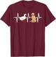 Goose Golden Retriever Heartbeat Dog Lover T-Shirt - T-Shirt | Maroon