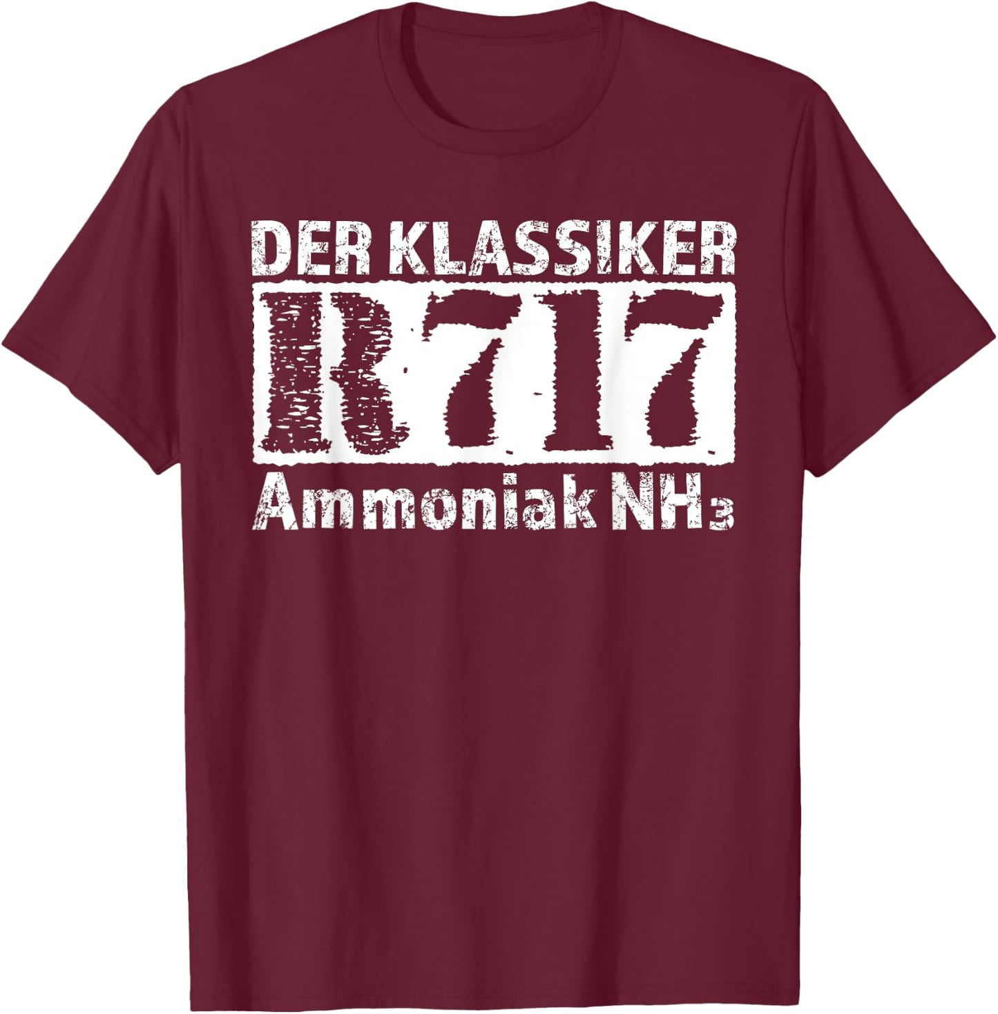 The refrigerant R717 NH3 ammonia, motif for refrigerators T-Shirt - T-Shirt | Maroon