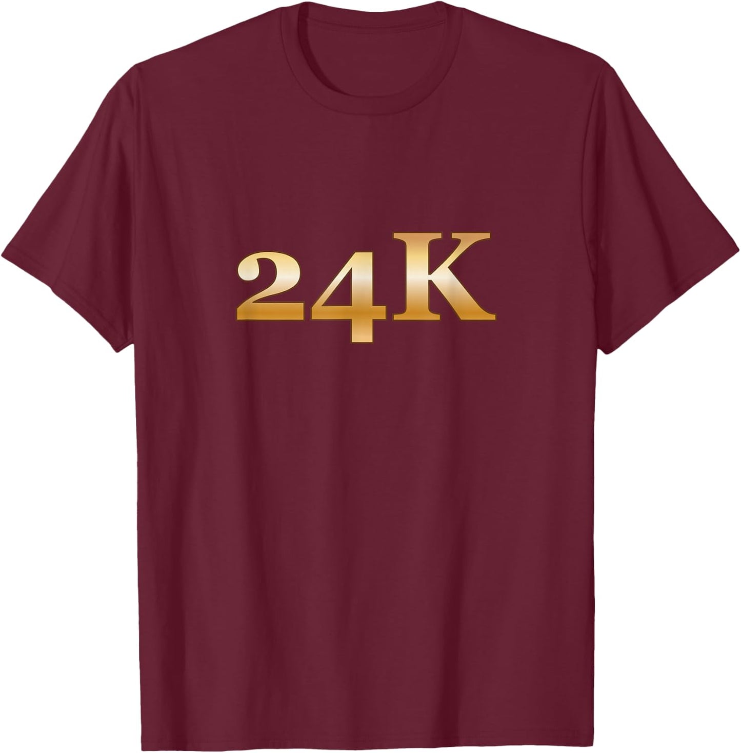 Simple Nice 24K Gradient Gold Number T Shirt T-Shirt - T-Shirt | Maroon