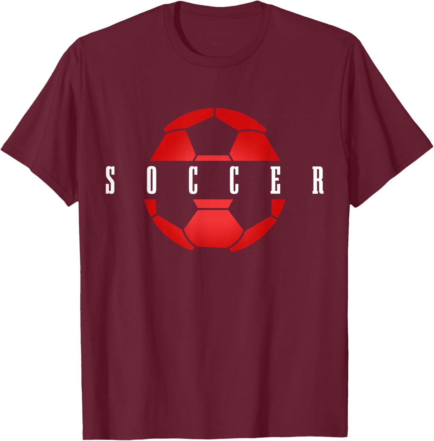 Soccer Player Ball Men Boys Girls Soccer T-Shirt - T-Shirt | Maroon