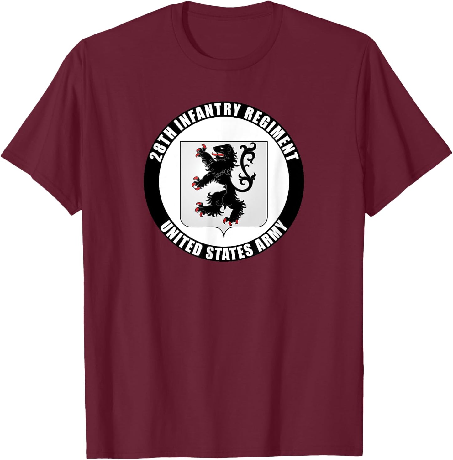 28th Infantry Regiment United States Army Veteran Military T-Shirt - T-Shirt | Maroon
