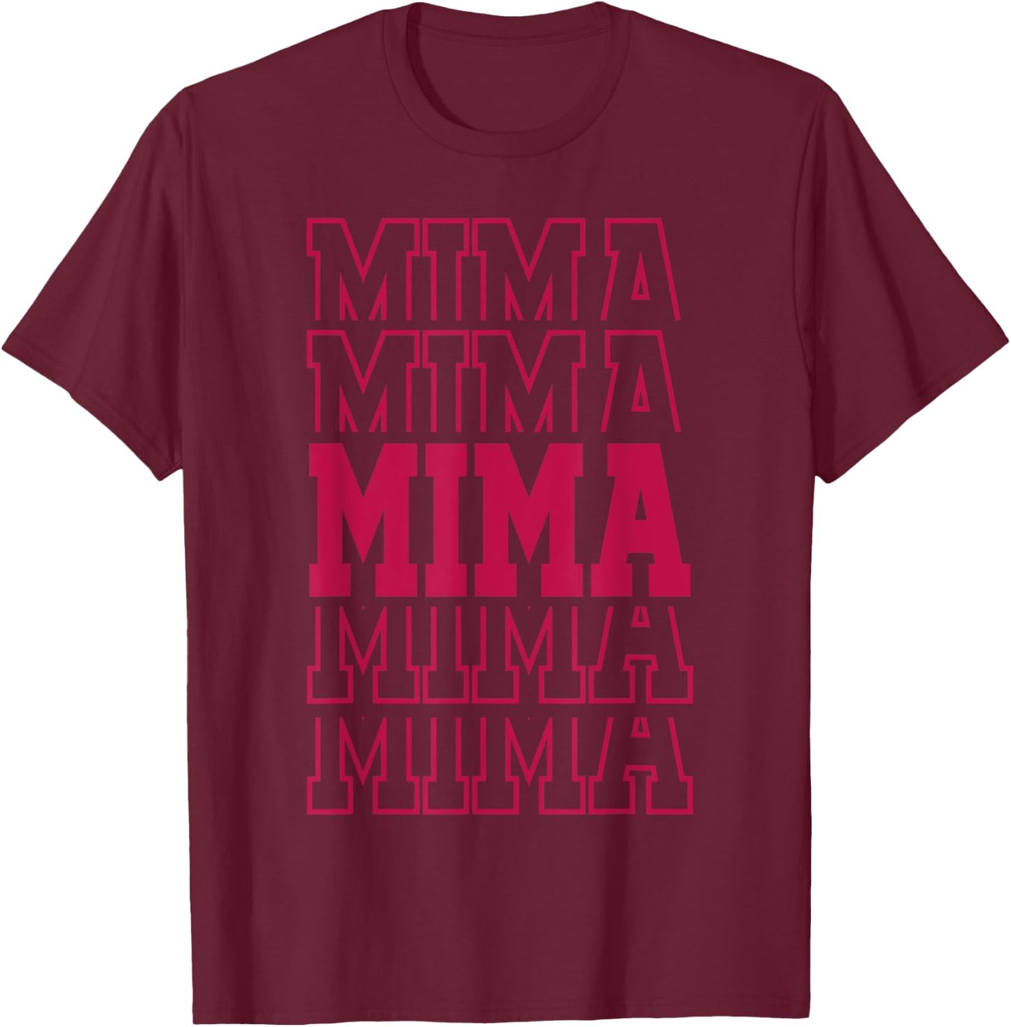Cute Personalized Mima Birthday Matching Family T-Shirt - T-Shirt | Maroon