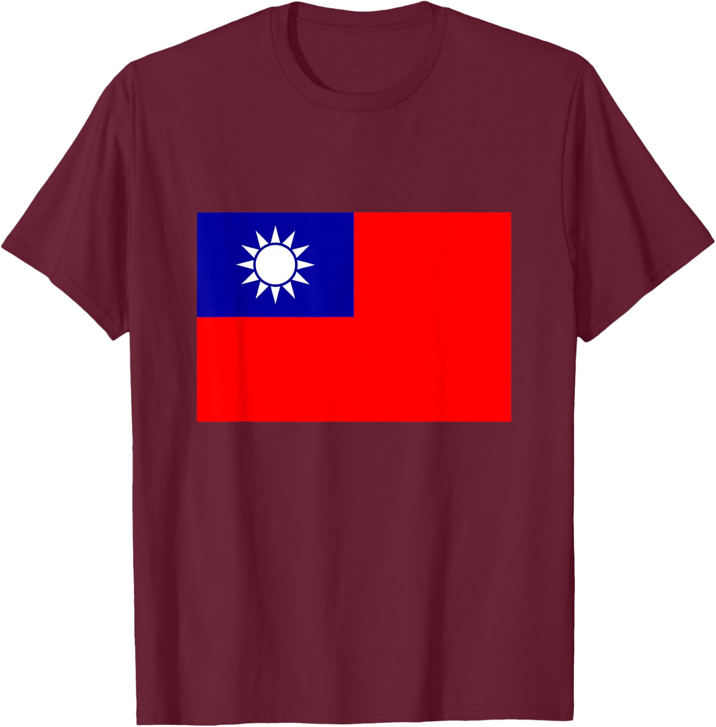 Flag of the Republic of China - Taiwan T-Shirt - T-Shirt | Maroon