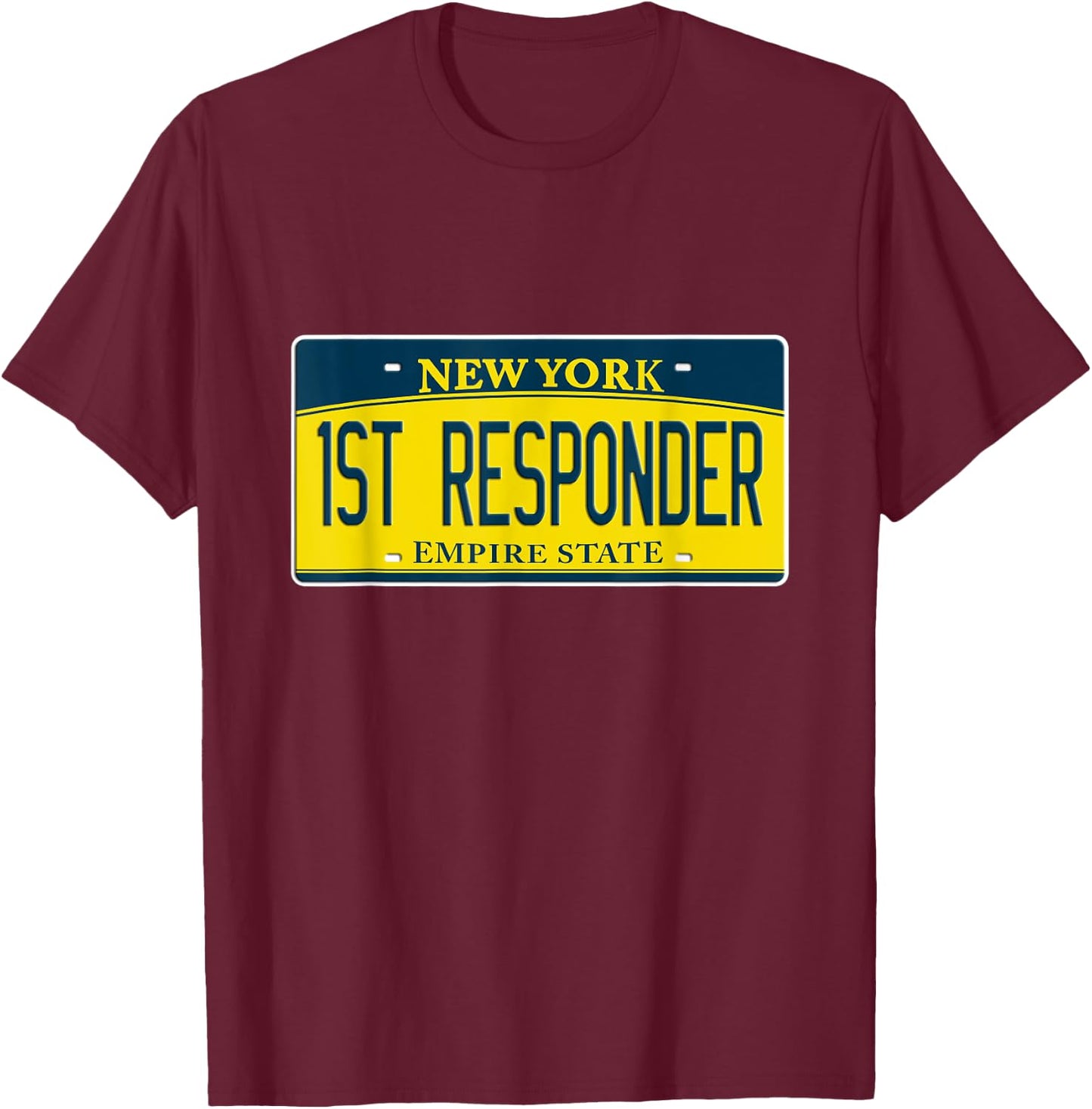 First Responder New York NY USA Fire Police Department EMS T-Shirt - T-Shirt | Maroon