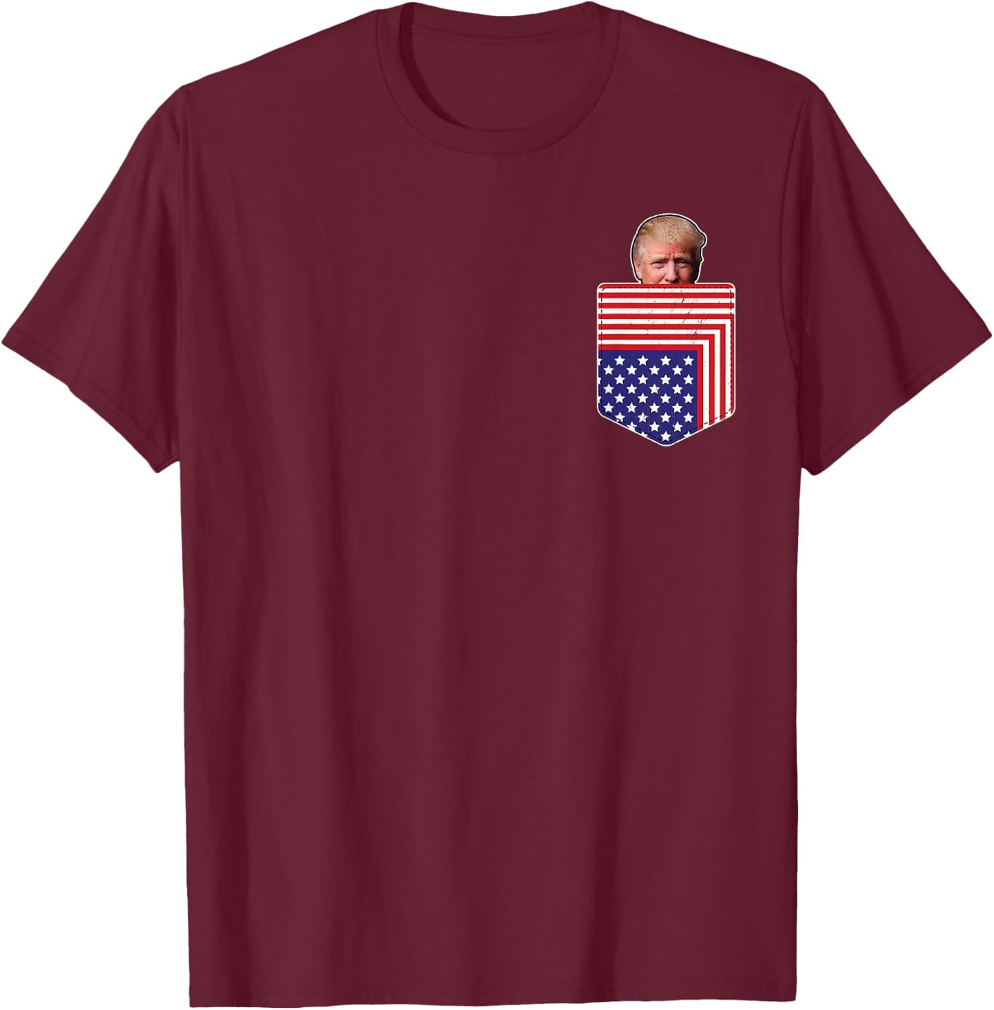 Peeking Pocket Trump Shirt Trump In Your Pocket 2024 T-Shirt - T-Shirt | Maroon