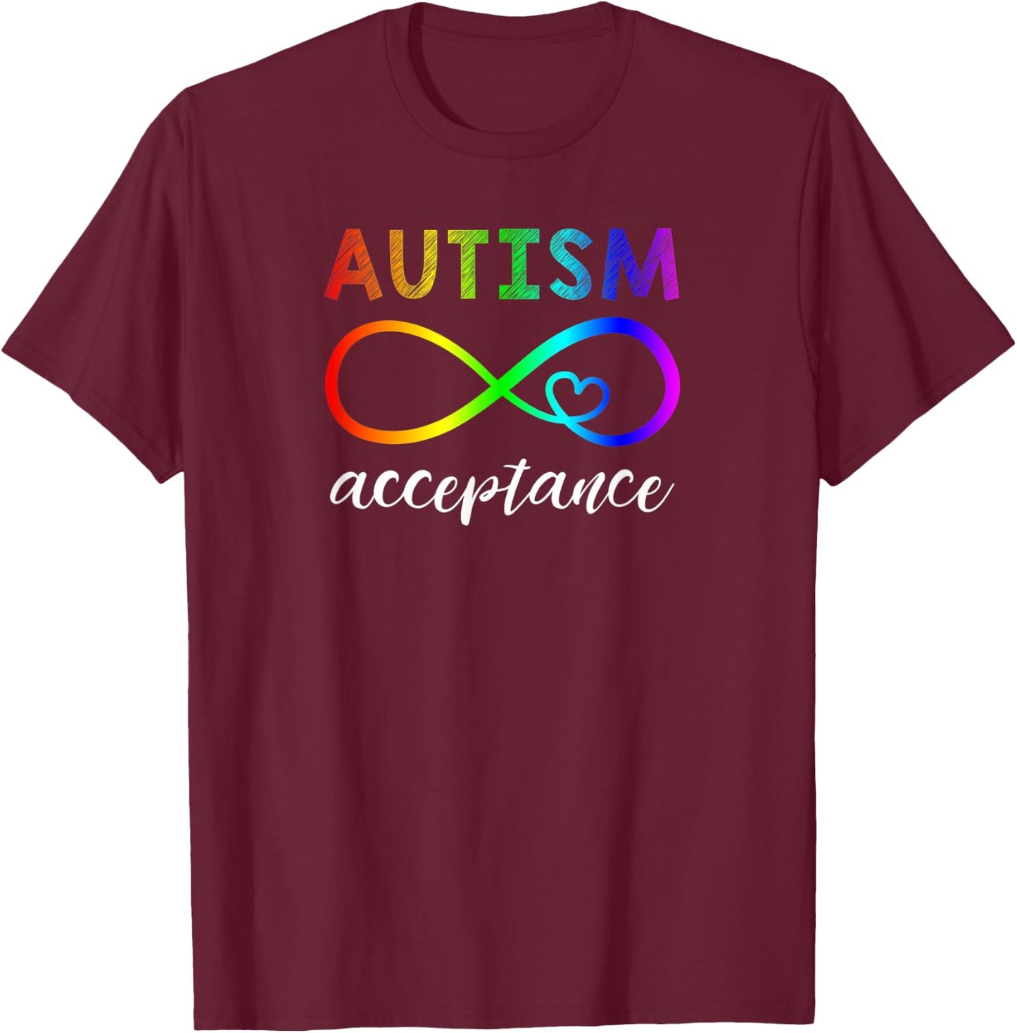 Red Instead Autism Shirt Autism Acceptance T-Shirt - T-Shirt | Maroon