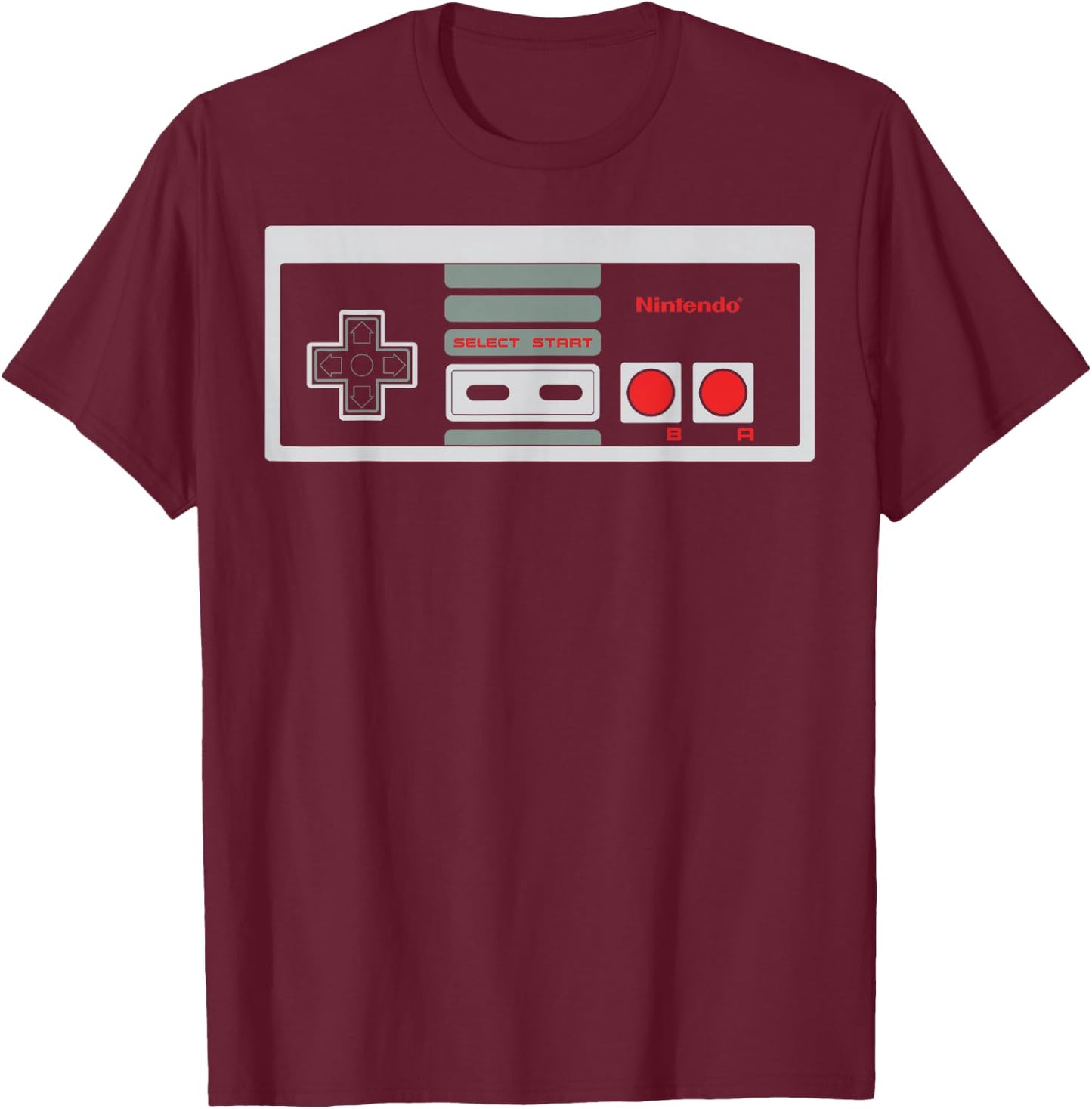 Nintendo Classic NES Controller Graphic T-Shirt - T-Shirt | Maroon