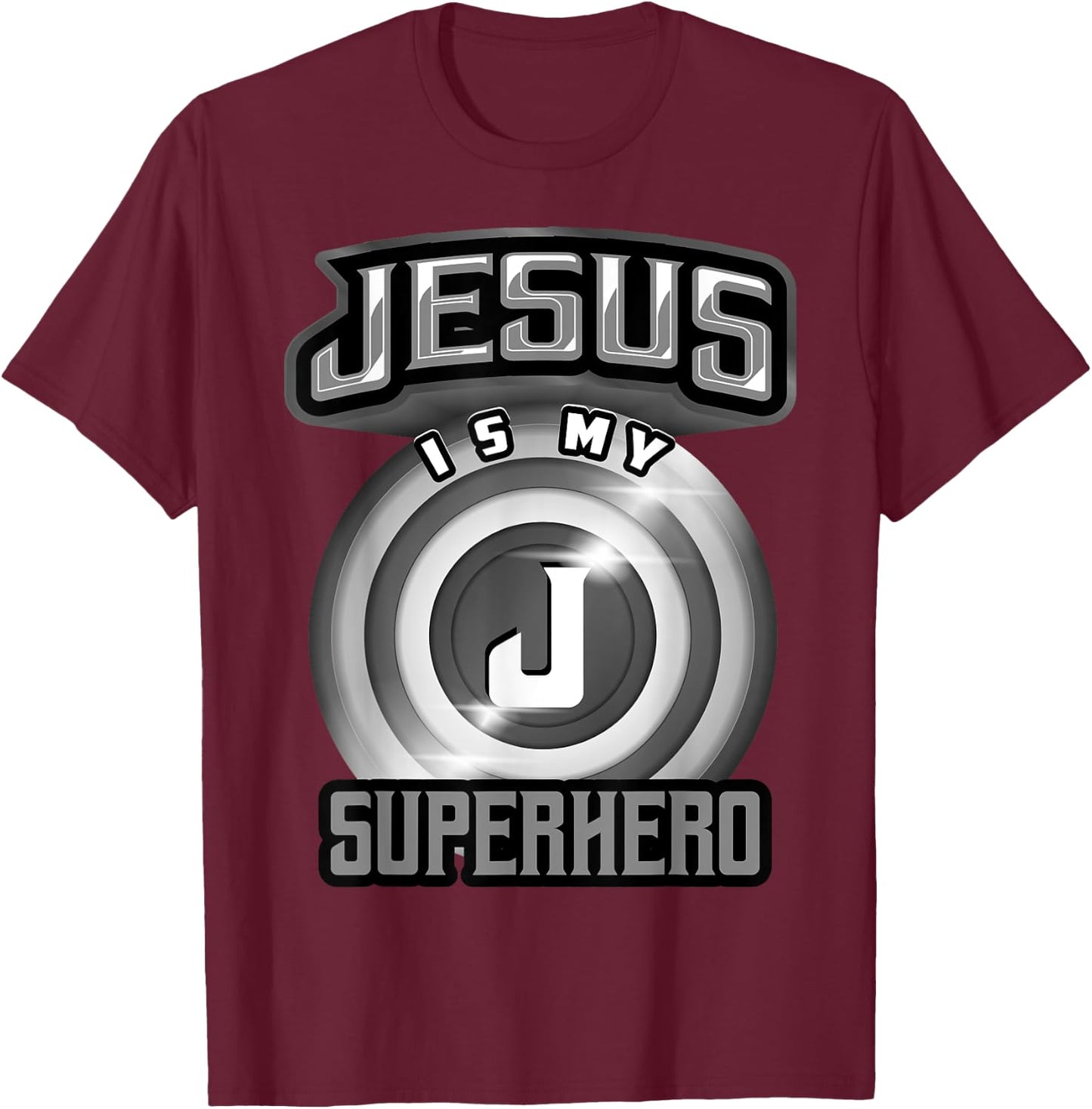 Jesus Is My Superhero Shirt | Cute Powerful Christian Gift T-Shirt - T-Shirt | Maroon