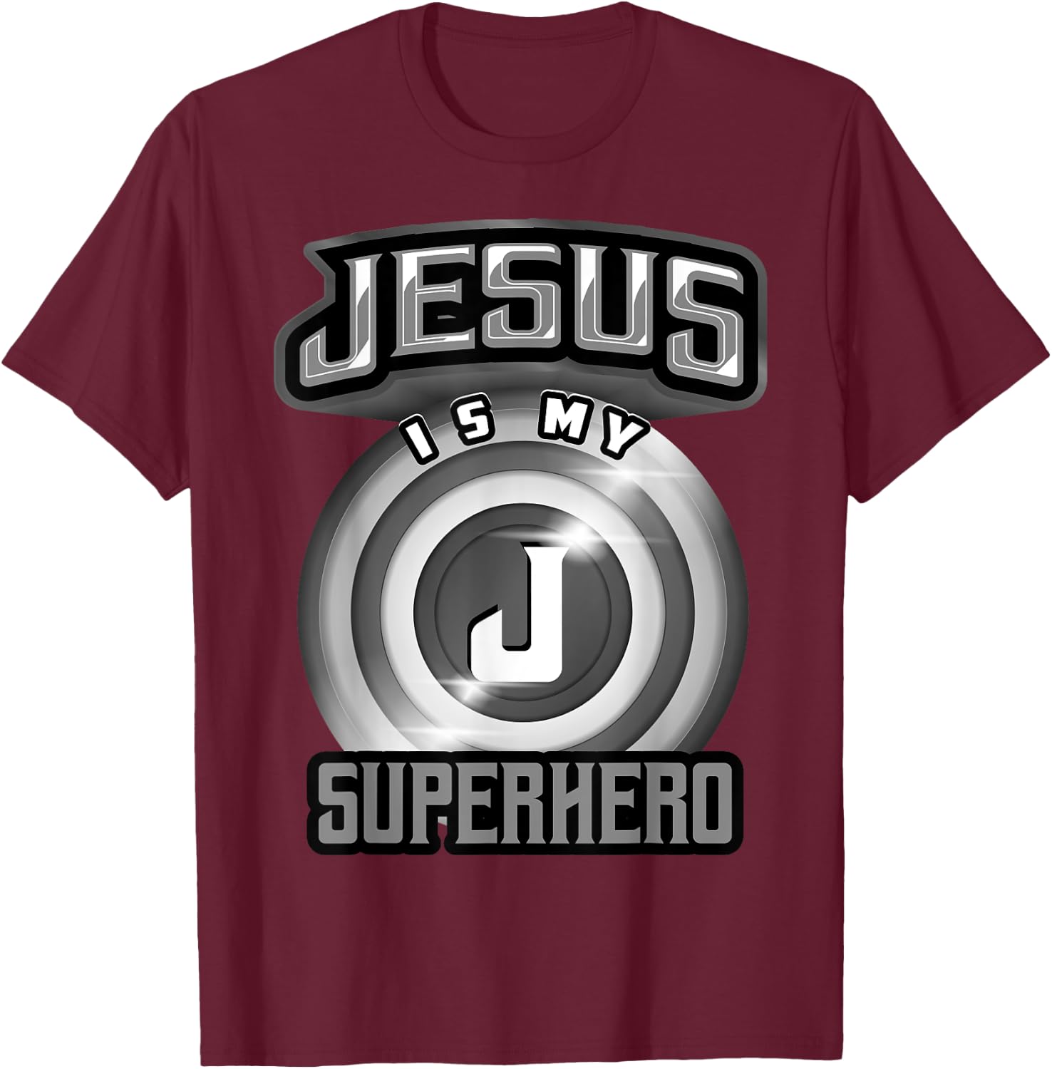 Jesus Is My Superhero Shirt | Cute Powerful Christian Gift T-Shirt - T-Shirt | Maroon